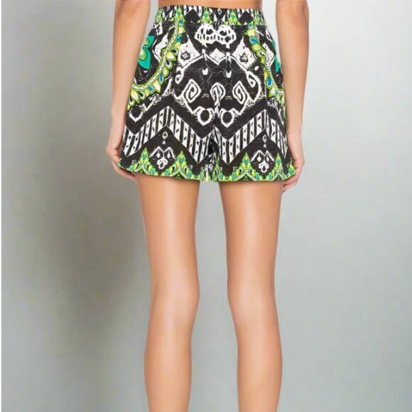 Rococo Sand Silk Beaded Mini Shorts Green Small - Picture 6 of 7